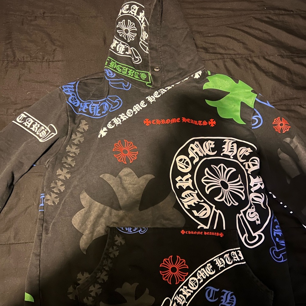 Chrome Hearts Black Hoodie with White Accents